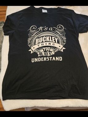 Port & Co. Buckley Black Short Sleeve Graphic Tee with White Crest Print